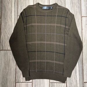 Oscar de la Renta Men’s Olive Green Crewneck Sweater Size Medium